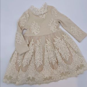 Mae Li Rose lace and pearls little girls dress